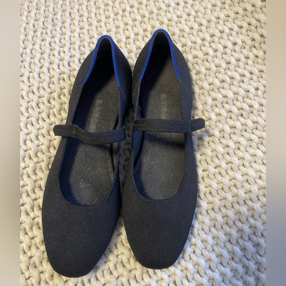 Rothy's Black and Blue Mary Jane Flats